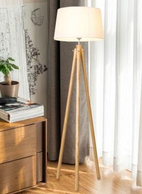 Simple Modern Creative Living Room Bedroom Solid Wood Antique Vertical Floor Lights
