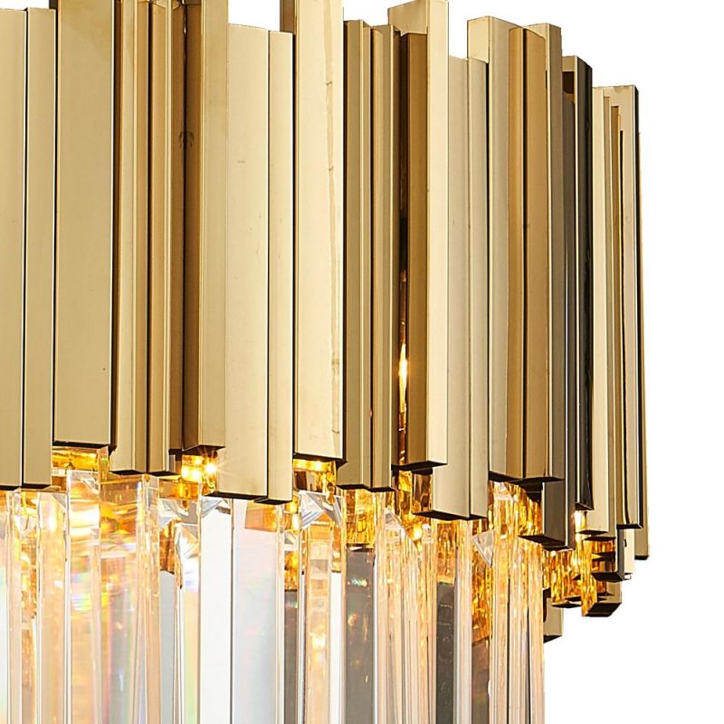 Modern LED Crystal Chandelier Luxury Gold Stainless Steel Lustres ceiling Lighting (WH-CA-53)