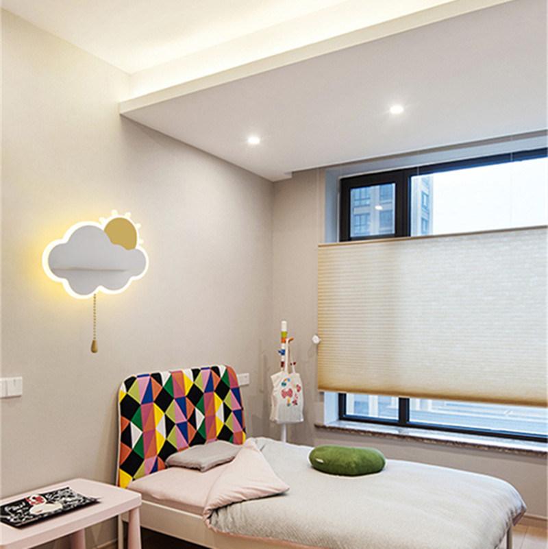 Modern Children Cloud Sun Shelf LED Wall Lamp for Kids Bedroom Bedside Study Creative Lamp (WH-OR-140)
