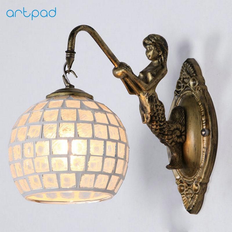 Mediterranean Style Art Deco Turkish Mosaic Wall Lamp Stained Glass Retro Vintage Wall Mounted Bracket Light (WH-VR-112)