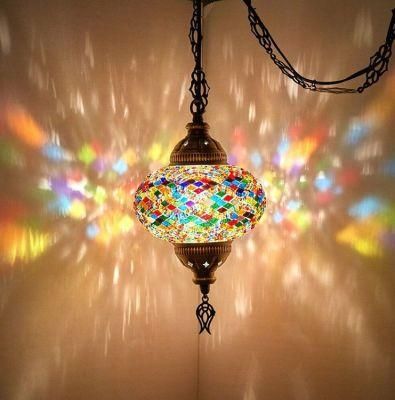 Hanging Glass Chandeliers Light Mosaic Glass Restaurant Lighting