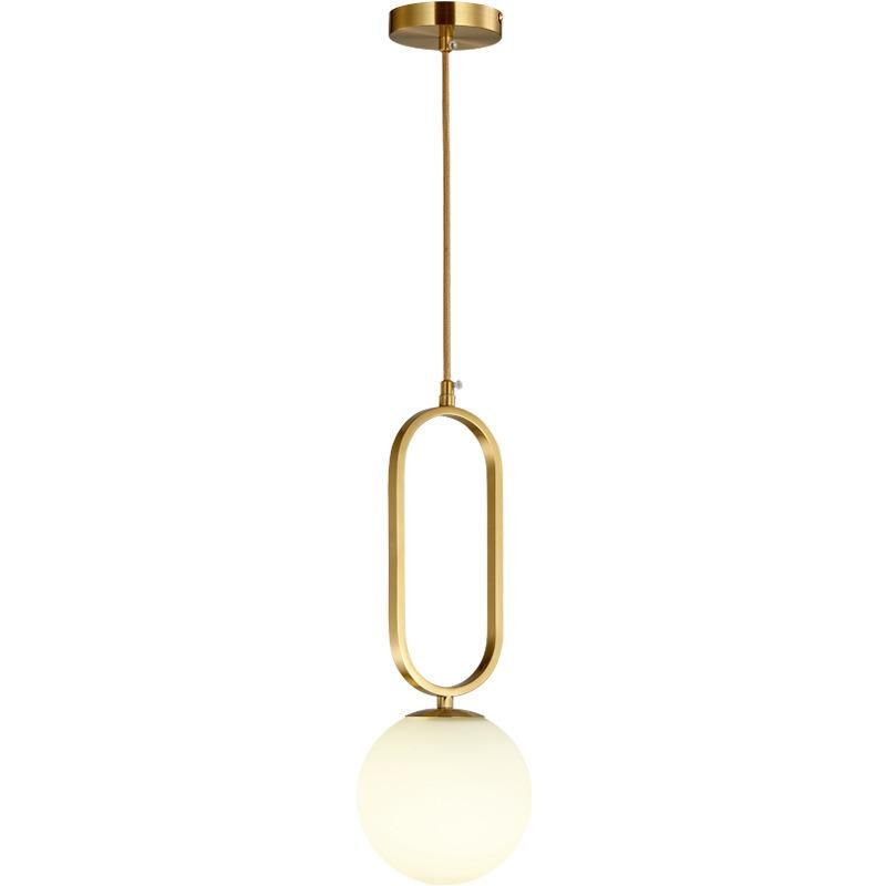 Modern Golden Pendant Lights Bedroom Decor Borgny Oval Ring Frosted Glass Globe Pendant Light (WH-AP-298)