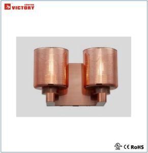 Simple Hotel Decoration Copper Glass Wall Lamp for Bedside Room
