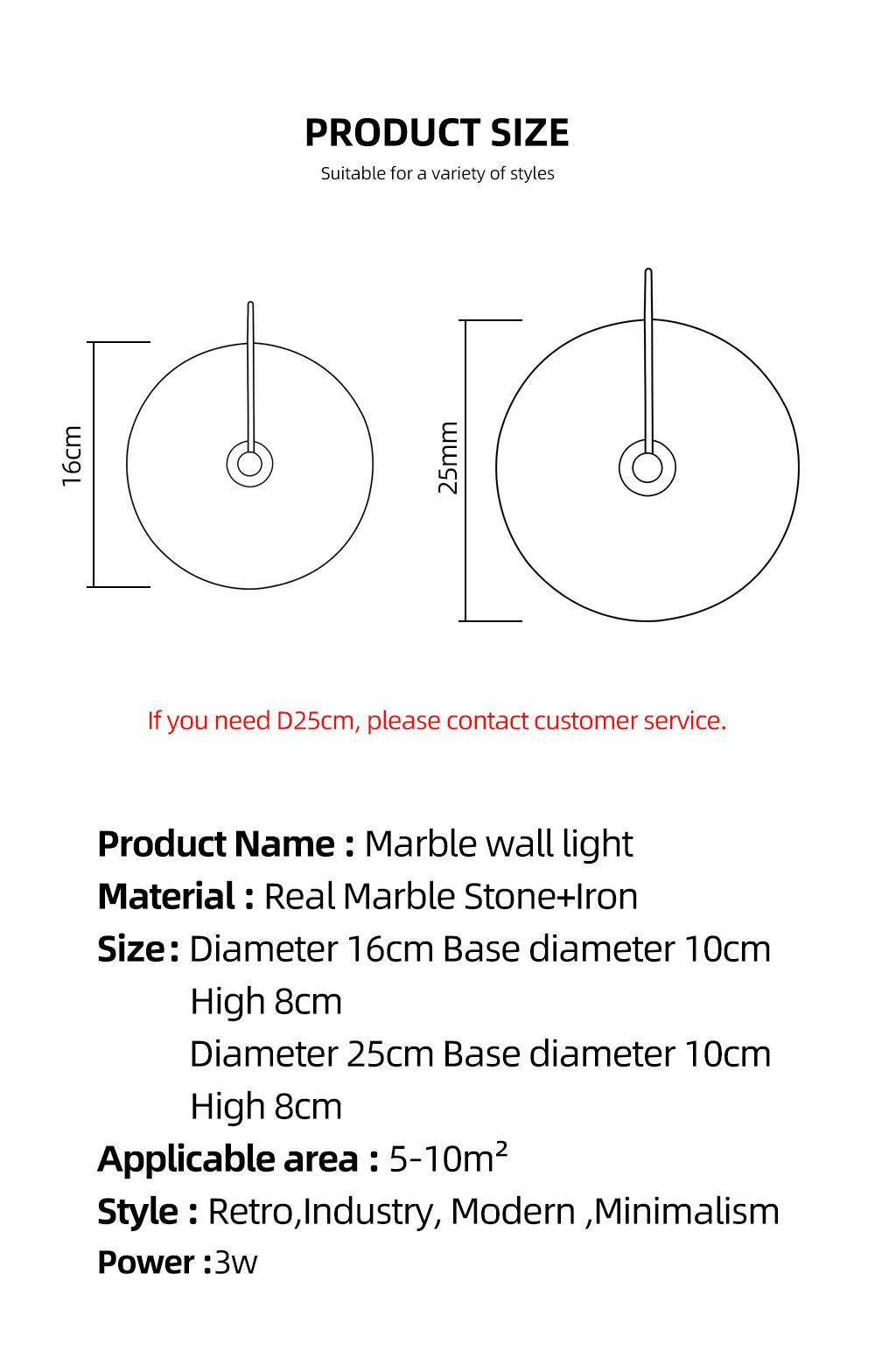 LED Novelty Light for Bedroom Living Room Porch Hotel Loft Wall Decor Light Unique Marble Lampshade LED Chip Wall Lamp