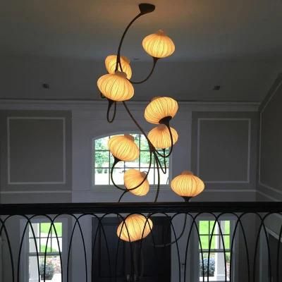 Vintage Lantern Design Chandelier Exhibition Lobby Mall Pendant Lamp Light