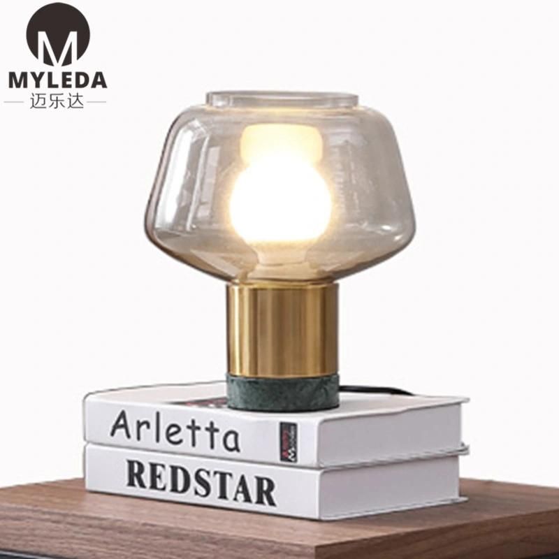 Modern Marble Base Glass Decorative Table Lamp