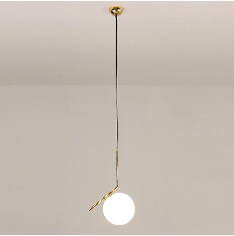 White Round Glass Balls Pendant Light for Living Room Bedroom Hanging Lamp Pendant Light
