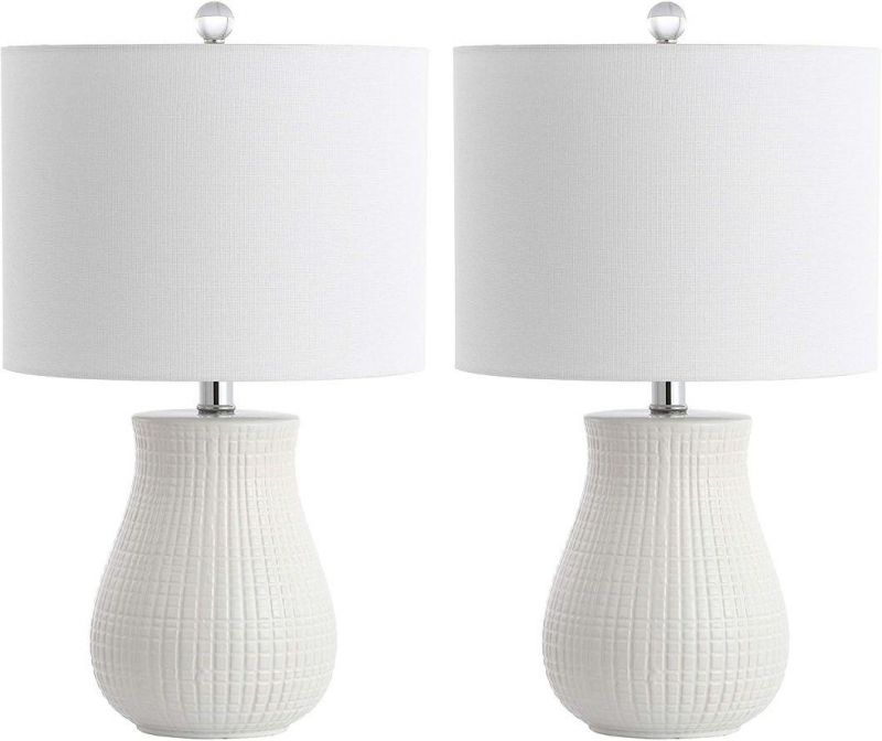 Collection Dayton White Bedroom Living Room Home Office Desk Nightstand Table Lamp