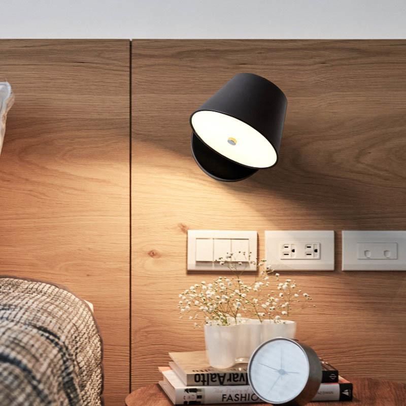 Simple Design Round Black LED Wall Light Reading Lamp