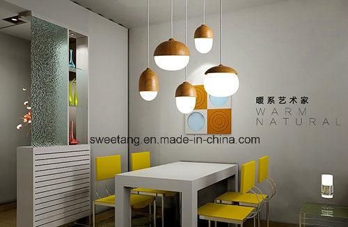Modern Pendant Lamp Lighting with Wood Color Coffee Bar