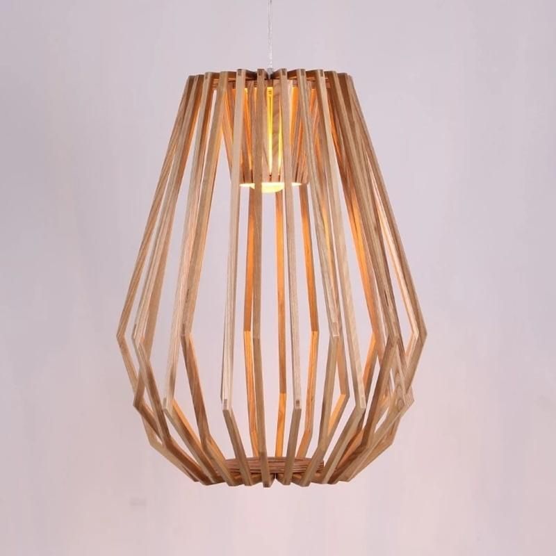Nordic Wooden Cage Pendant Lamp for Indoor Home Decor Wooden Lamp (WH-AP-291)