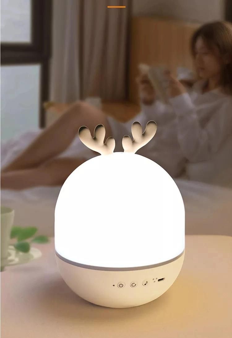 Cute Gift USB Rechargeable Music Sky Star Rotate Remote Control LED Projector Night Light Table Lamp