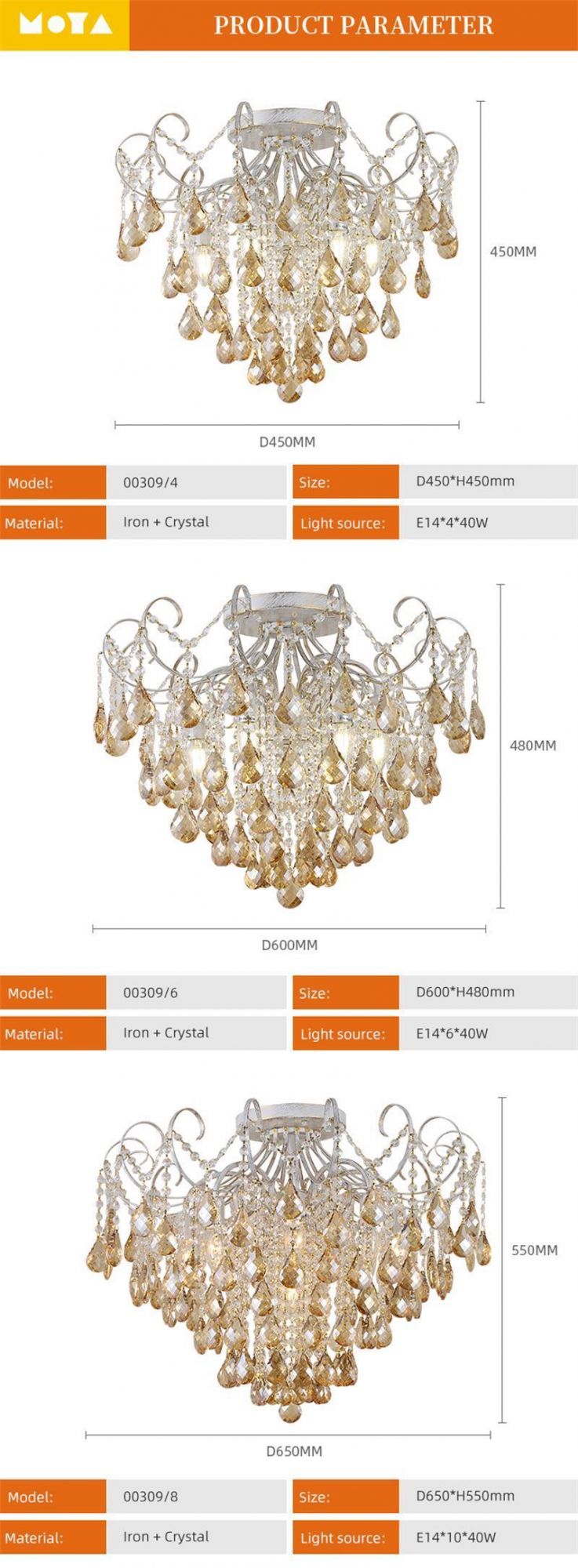 Special Chandelier Design Crystal Glass Lampshade Living Room Dining Room Modern Interior LED Ceiling Light