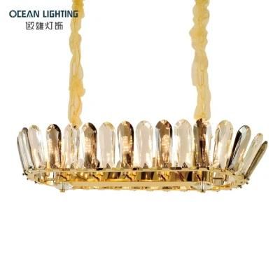 Golden Warm Lighting Metal Modern &amp; Luxury Crystal Chandelier