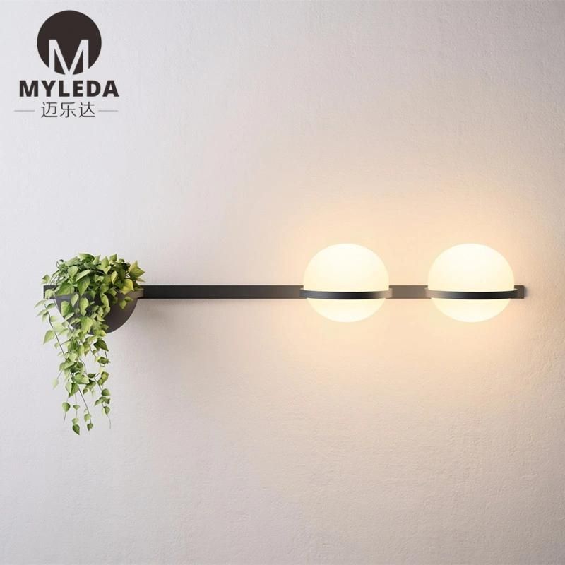 White Glass Ball Wall Lamp