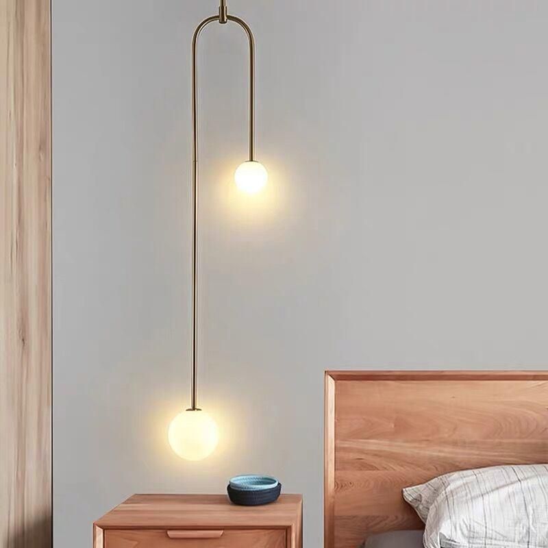 Modern Glass Pendant Lighting Art Indoor Evert Eye-Catching Minimalist Double Globe Pendant Light (WH-AP-305)