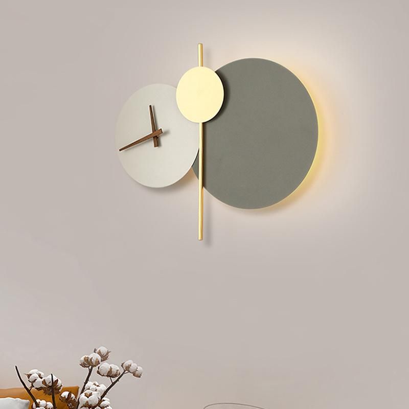 Clock Lamp Living Room Background Wall Decorative Light Art Personality Creative Wall Lamp