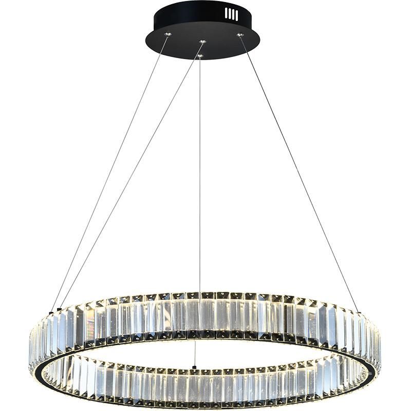 Modern Ring Crystal Lamp Ceiling Light Fixtures LED Stainless Steel 3000K Pendant Lighting Hanging Lights for Bedroom Living Room Dining Room Closet Chandelier