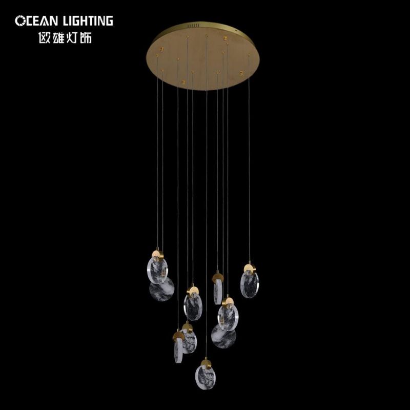 Indoor Warm Lighting 3000K Metal Crystal 10*3W Chandelier