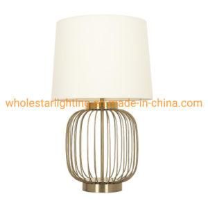 Metal Cable Table Lamp with Fabric Shade (WHT-424)