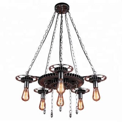 6-Light Farmhouse Metal Chandelier Lamp Classic Pendant Lighting for Kitchen Dining Living Room