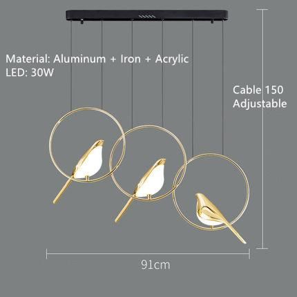 Postmodern Bird Pendant Light Loft Living Room Restaurant LED Luxury Lamp Art Gold Pendant Lamp (Wh-AP-177)