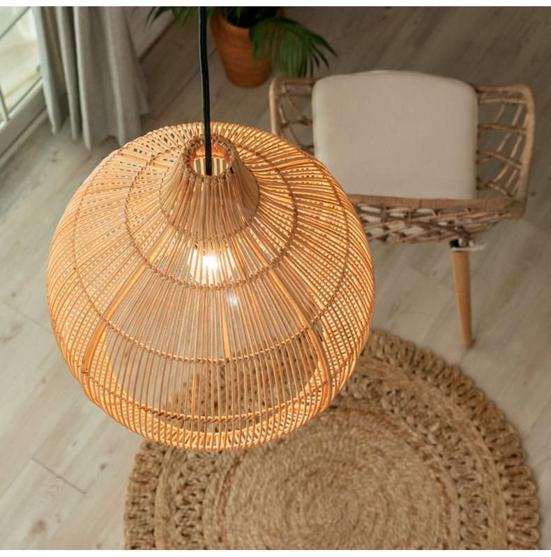 Vintage Rattan Pendant Lights Hand-Woven Rattan Hanging Lamp Lights for Living Room Decoration Light (WH-WP-23)