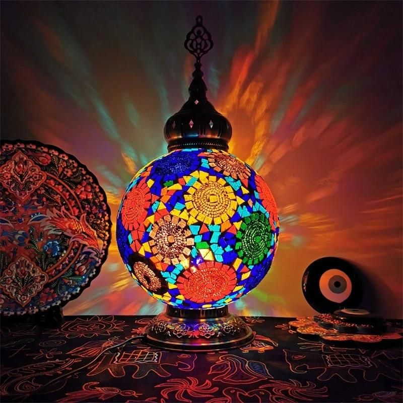 Big Size Turkish Mosaic Table Lamp Vintage Art Deco Handcrafted Table Lamp (WH-VTB-12)