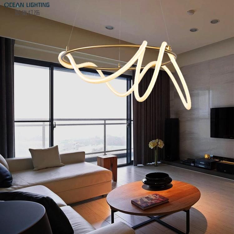 Silicone Strip Simply Decoration LED Chandelier Pendant Lamp Fixture