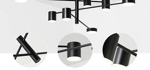 Modern Fashion Black Gold White LED Ceiling Suspended Chandelier Light