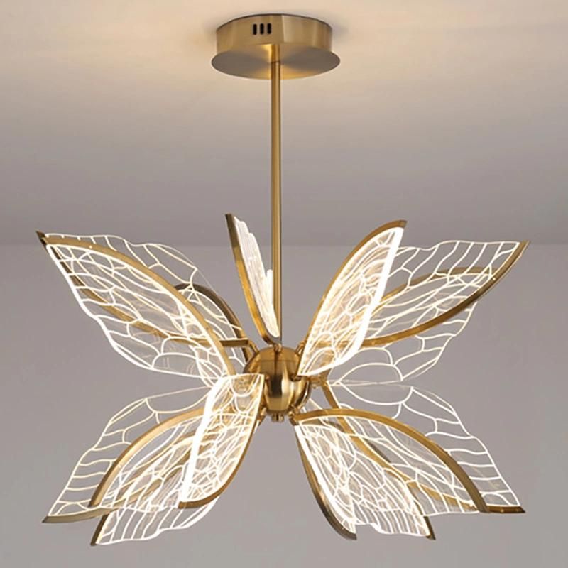 Butterfly Creative Chandelier Hotel Lobby Living Room Pendant Lamp Light