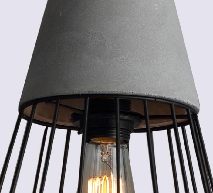 Factory Direct Sale Simple Industrial Retro Creative Iron Wire Cement Pendant Light