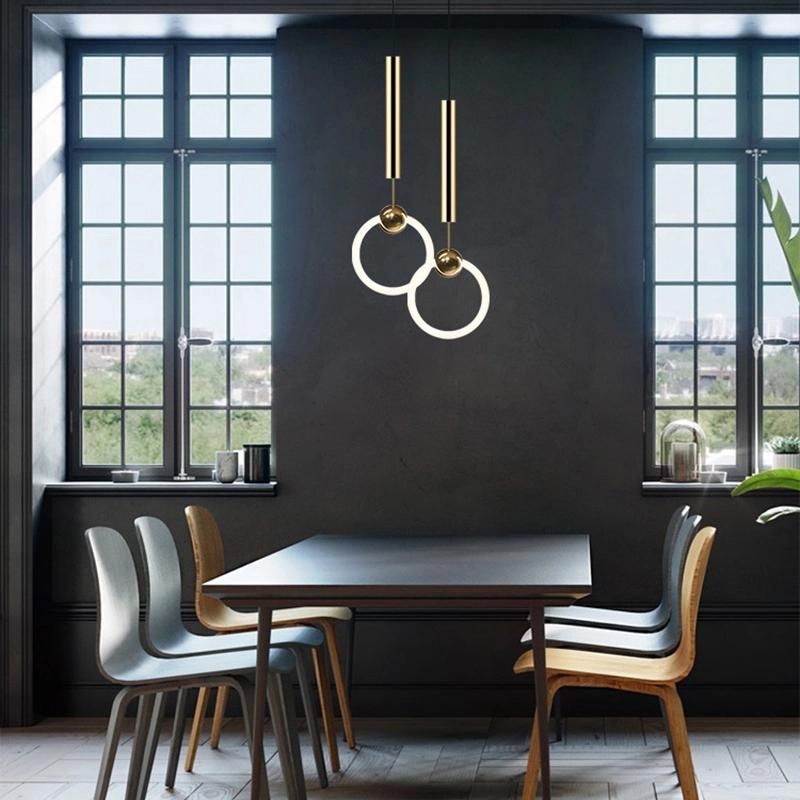 Circle Style Chandelier Dining Room Kitchen Bedroom LED Pendant Lamp