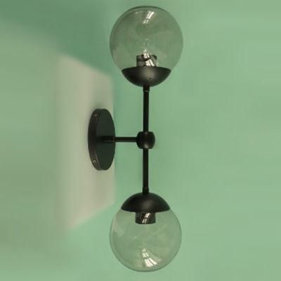 Smoked Glass Shade and Metal Lamp Frame Wall Lamp.