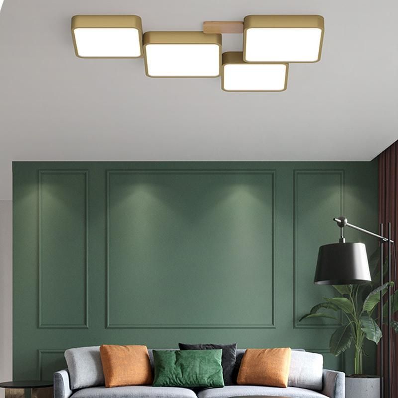 Living Room Lamp Geometry LED Bedroom Lamp Warm Simple Modern Dining Room Ceiling Light