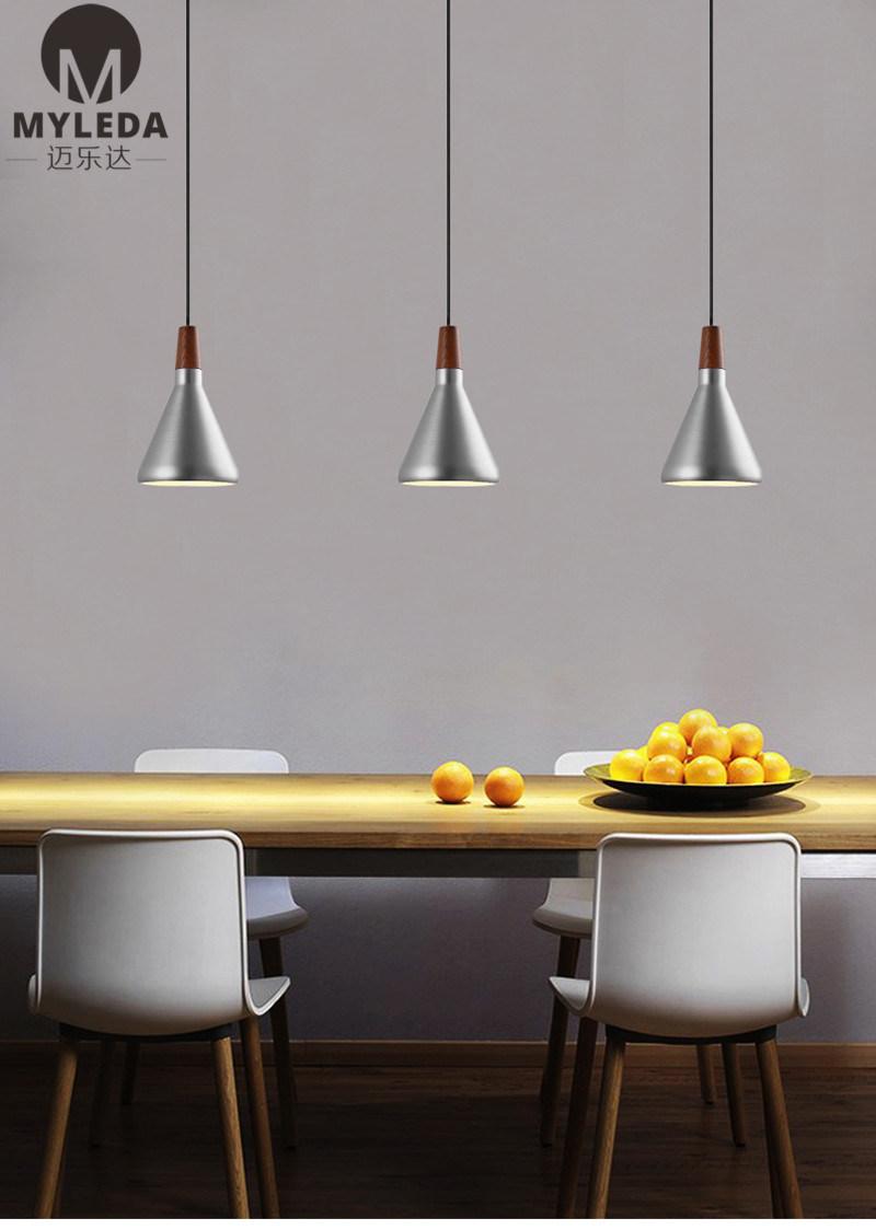 Pendant Lamp with Wood Decorative Head