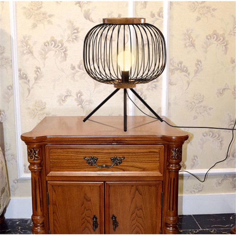 Home Decor Table Lamps Living Room Iron Line Birdcage Table Light Bedroom Bedside Desk Lamp Study Reading Lamp