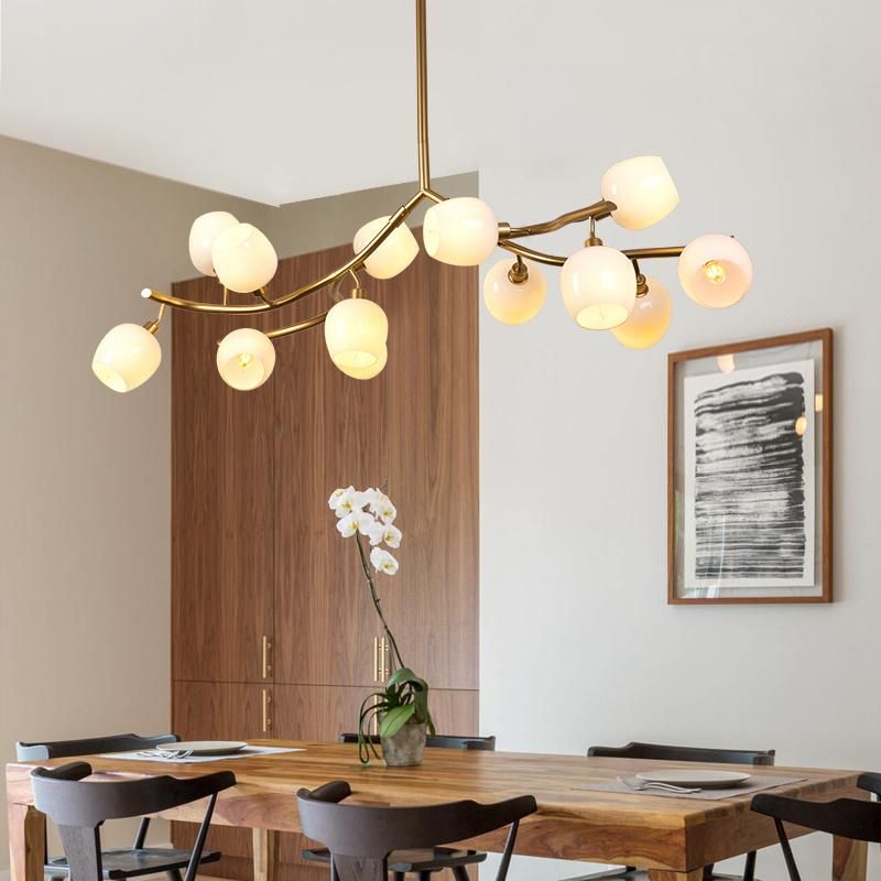 Bulb Style Plum Flower Design Chandelier Living Room Pendant Lamp