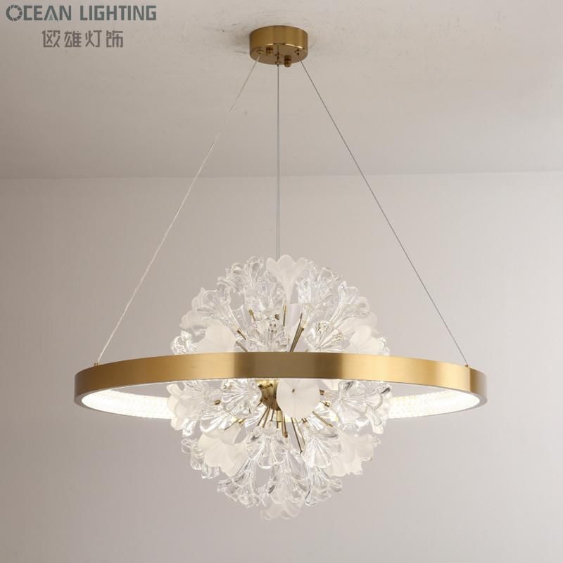 Ocean Lamp Latest New Decorative Modern Chandelier LED Crystal Round Metal Pendant Lighting