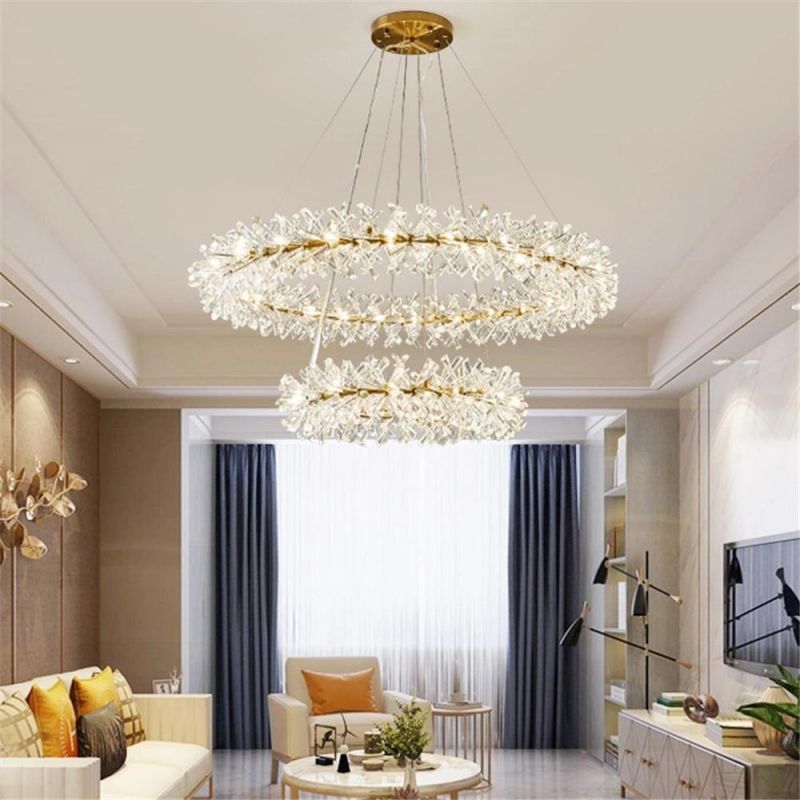 G4 220V/110V Flower Crystal Chandelier for Home Decoration