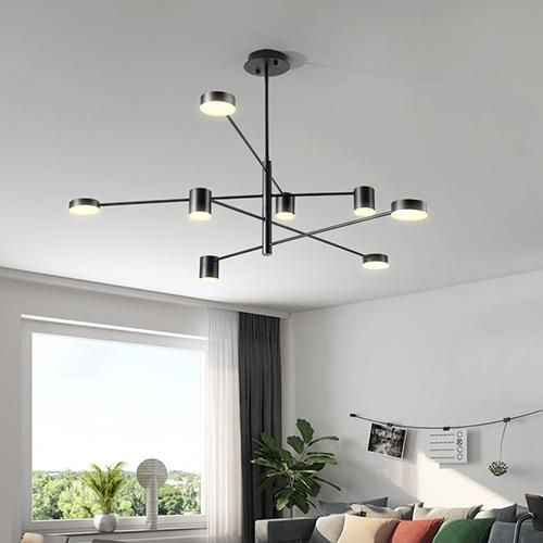 Modern Fashion Black Gold White LED Ceiling Suspended Chandelier Light