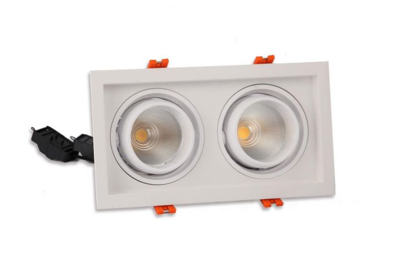 2*15W 2 Head Recessed Ceiling LED Grille Down Light