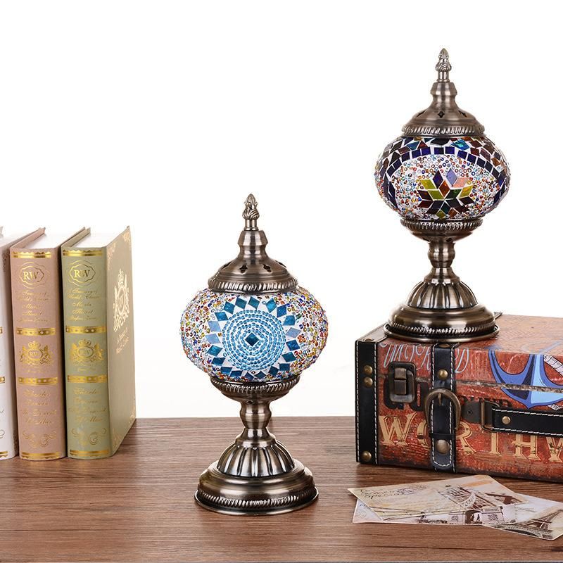 Coffee Bar Living Room Bedside Indoor Handmade Glass Lighting Turkish Desk Lamp (WH-VTB-02)