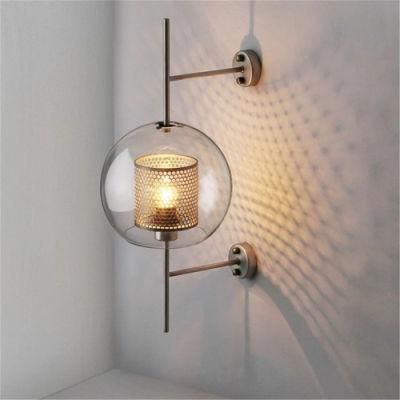 Industrial Wind Grid Living Room Wall Lamp American Simple Creative Bedroom Lamps Restaurant Study Loft Retro Glass Wall Lights