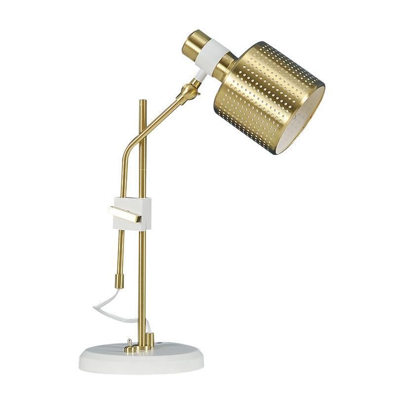 Gold Table Lamp Unique Hollow Metal Lampshade Design Side Table Lamp for Hotel House