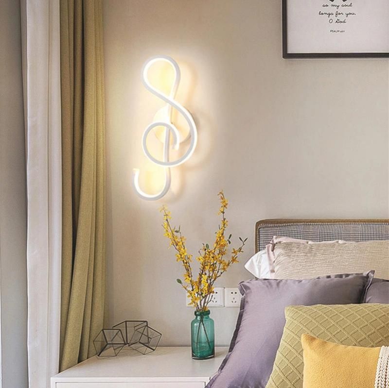 Modern Minimalist LED Wall Light for Living Room Bedroom Bedside Black Aisle Corridor Stair Wall Light ((WH-OR-81)