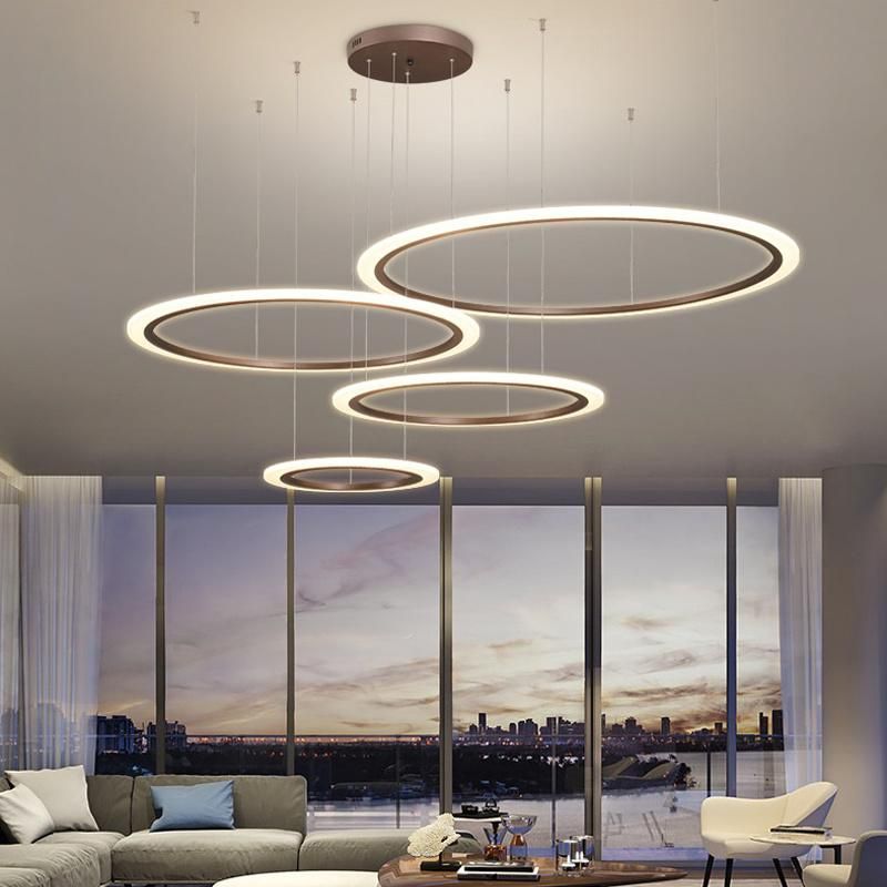 Round Circle Rings LED Pendant Lamp Acrylic Ring LED Hanging Lamp