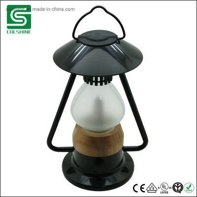 Vintage Lantern Table Lamp with USB Charger