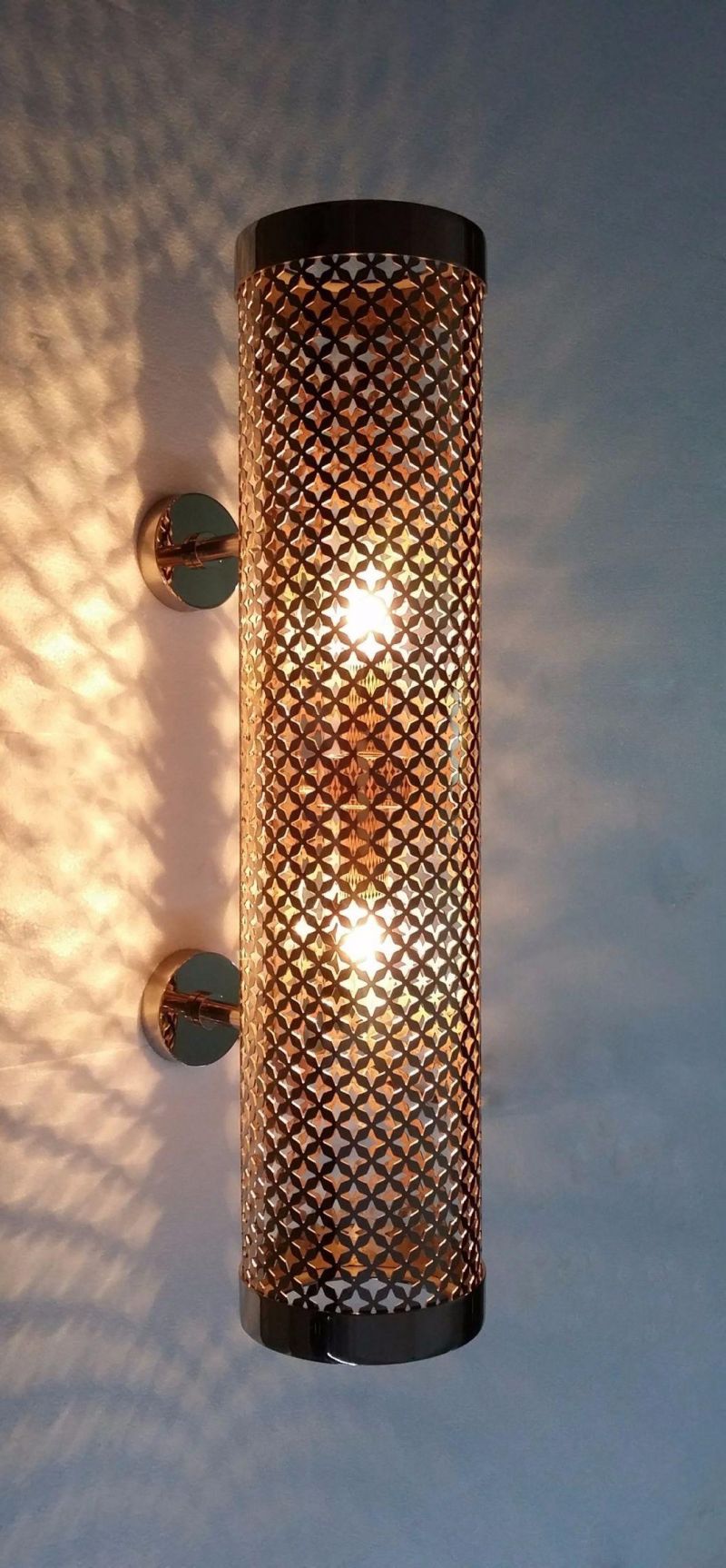 Bespoke Stainless Steel Laser Cut Star Pattern Incandescent Wall Lamp Wall Sconces