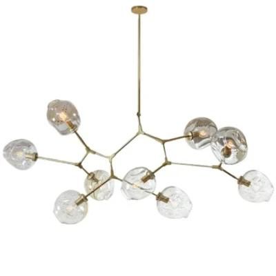 Modern Living Room Lamp for Home LED Decoration Glass Foshan Lighting Chandelier Ceiling Pendant Light